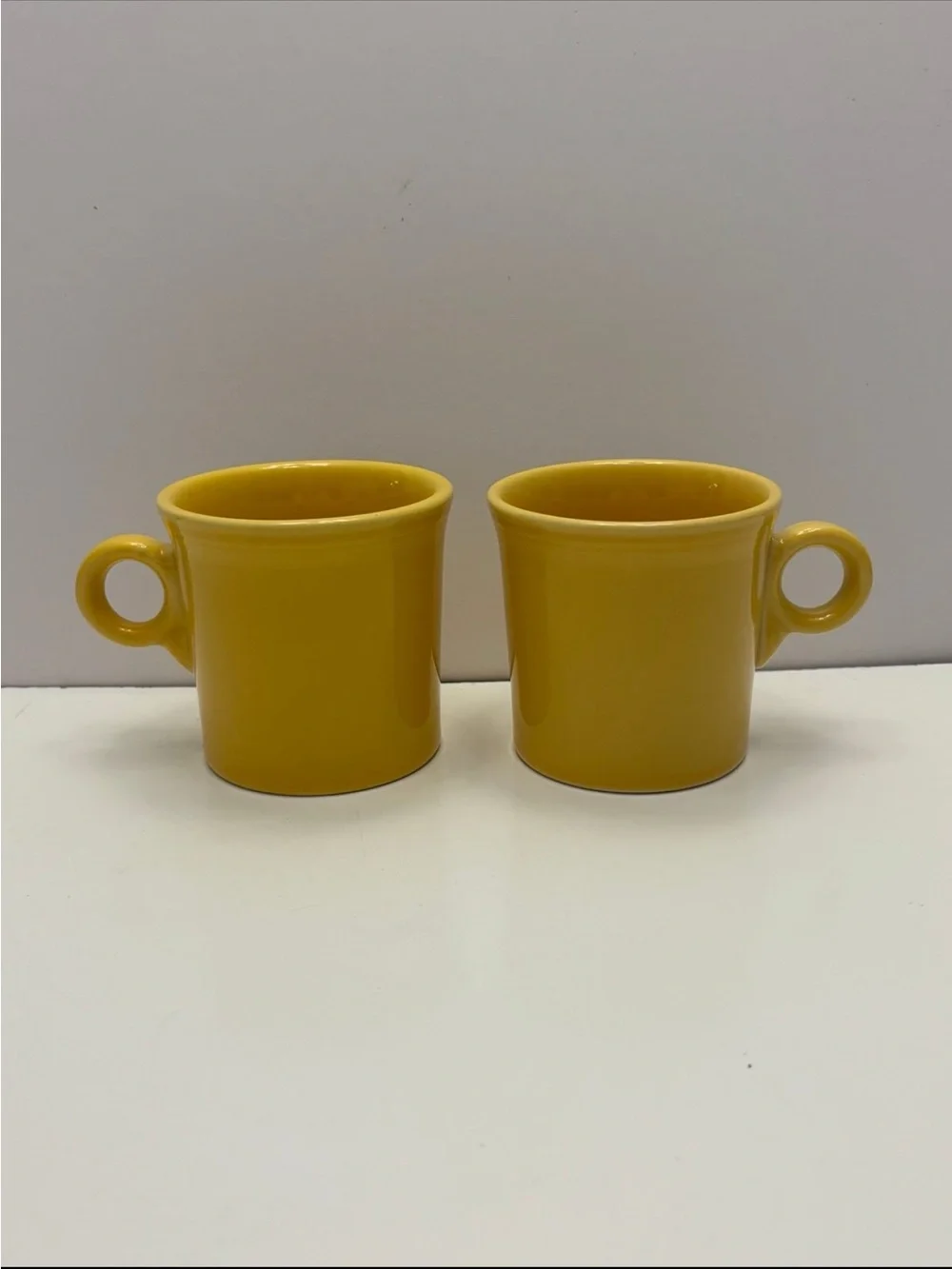 Set of Fiesta Homer Laughlin Fiesta Classic Ring Handle Mugs sunflower yellow
